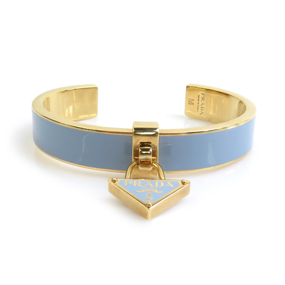 Prada PRADA Bracelet Bangle Metal Light Blue Gold Women's 56861j